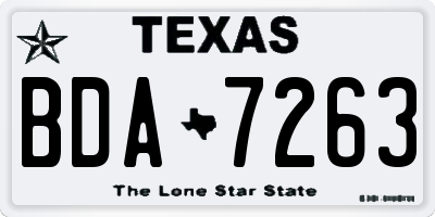 TX license plate BDA7263