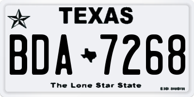 TX license plate BDA7268