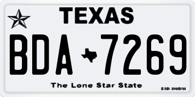 TX license plate BDA7269