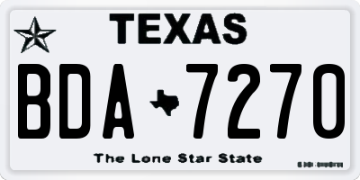 TX license plate BDA7270