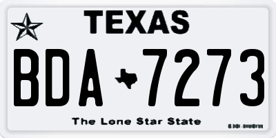 TX license plate BDA7273