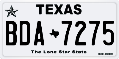 TX license plate BDA7275