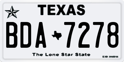 TX license plate BDA7278