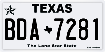 TX license plate BDA7281