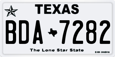 TX license plate BDA7282