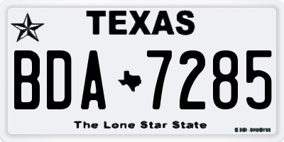 TX license plate BDA7285