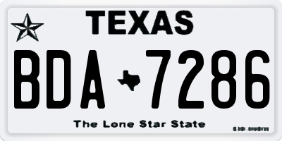 TX license plate BDA7286