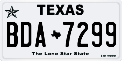 TX license plate BDA7299