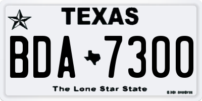 TX license plate BDA7300