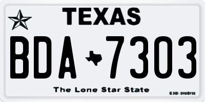 TX license plate BDA7303