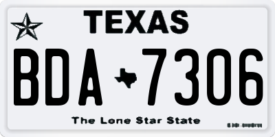 TX license plate BDA7306