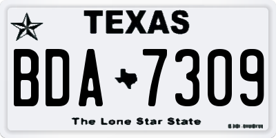 TX license plate BDA7309