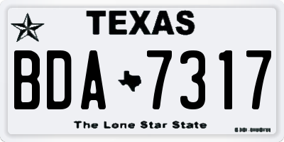 TX license plate BDA7317