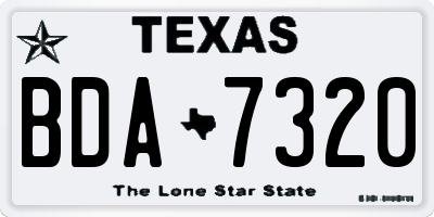 TX license plate BDA7320