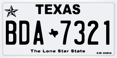TX license plate BDA7321