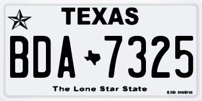 TX license plate BDA7325