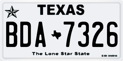 TX license plate BDA7326