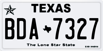TX license plate BDA7327