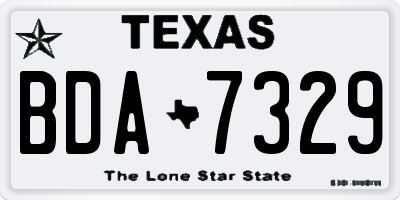 TX license plate BDA7329