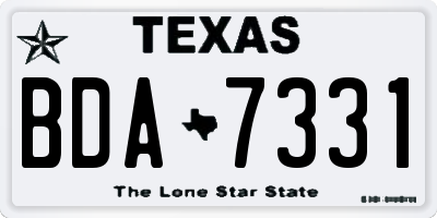 TX license plate BDA7331