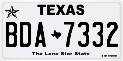 TX license plate BDA7332