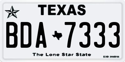 TX license plate BDA7333
