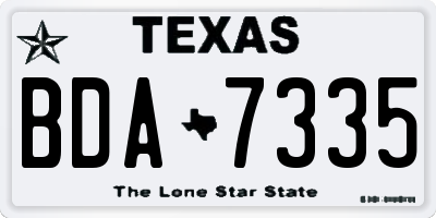 TX license plate BDA7335
