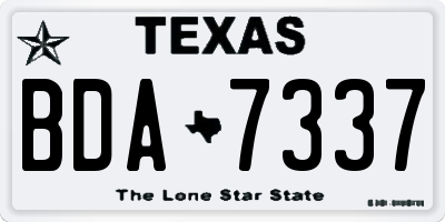 TX license plate BDA7337