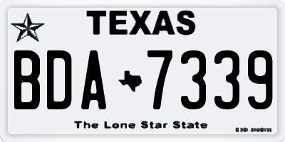 TX license plate BDA7339