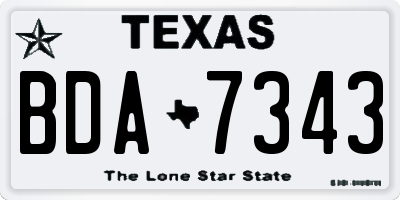 TX license plate BDA7343