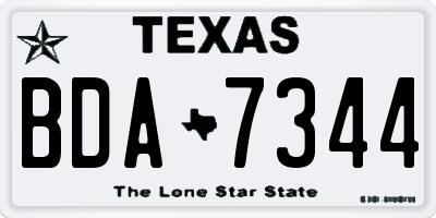 TX license plate BDA7344