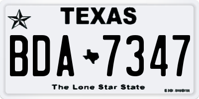 TX license plate BDA7347