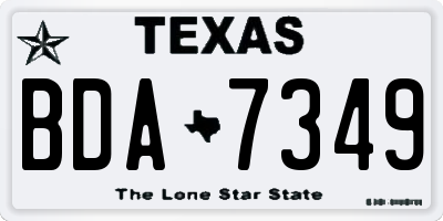 TX license plate BDA7349