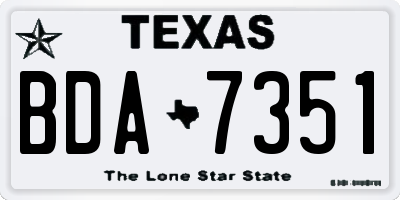 TX license plate BDA7351