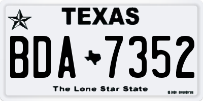 TX license plate BDA7352