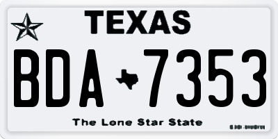 TX license plate BDA7353
