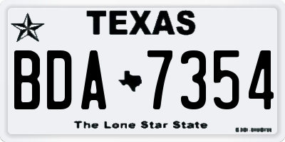 TX license plate BDA7354