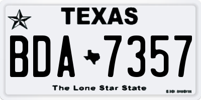 TX license plate BDA7357