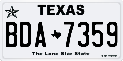 TX license plate BDA7359