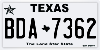 TX license plate BDA7362