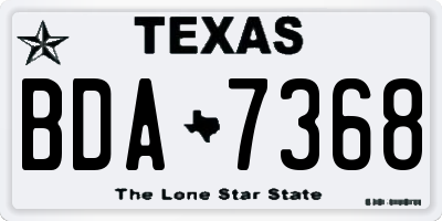 TX license plate BDA7368