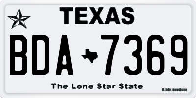 TX license plate BDA7369