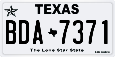 TX license plate BDA7371