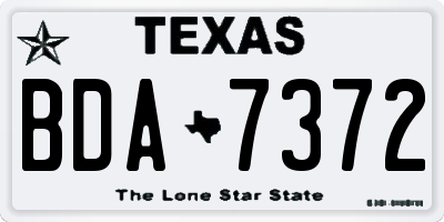 TX license plate BDA7372