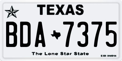 TX license plate BDA7375