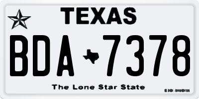 TX license plate BDA7378
