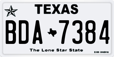 TX license plate BDA7384