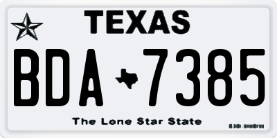 TX license plate BDA7385