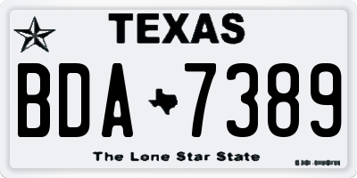 TX license plate BDA7389