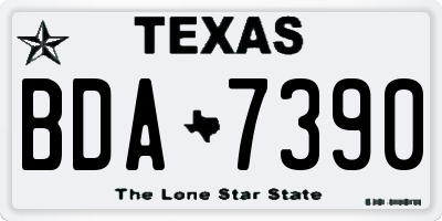 TX license plate BDA7390
